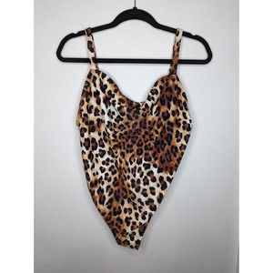 Forever 21+ Leopard Print One Piece Swimsuit Size 1X